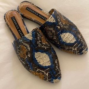 Snake skin mules